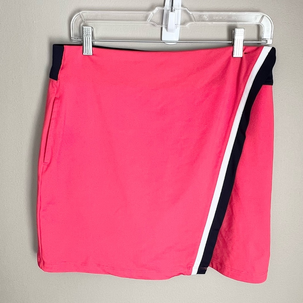 Callaway TrueSculpt Wrap Golf Skort M, Pink Asymmetrical Stripe Tennis Resort